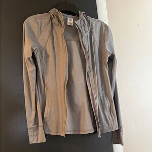 Women's Gray Full Zip Hooded Jacket